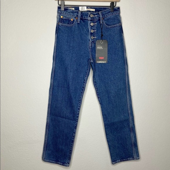 Levi's Wedgie High Waist Crop Straight Leg Jeans - Picture 2 of 8